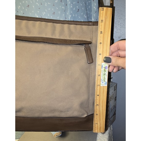 COACH KHAKI BROWN CAMDEN CANVAS ZIP TOP CROSSBODY (F70820) EXCELLENT CONDITION - Picture 16 of 16